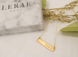 Grandma Horizontal Bar Necklace