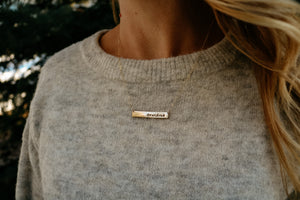 Grandma Horizontal Bar Necklace