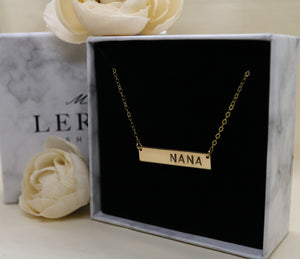 Grandma Horizontal Bar Necklace