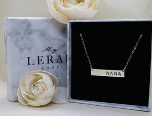 Grandma Horizontal Bar Necklace